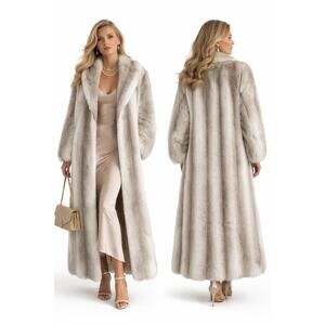 Monterey Fashions Designer Vintage Luxury Full Length Fur Coat - Size Medium